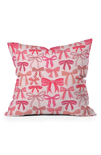 Deny Designs Pink Bows Accent Pillow In Pink