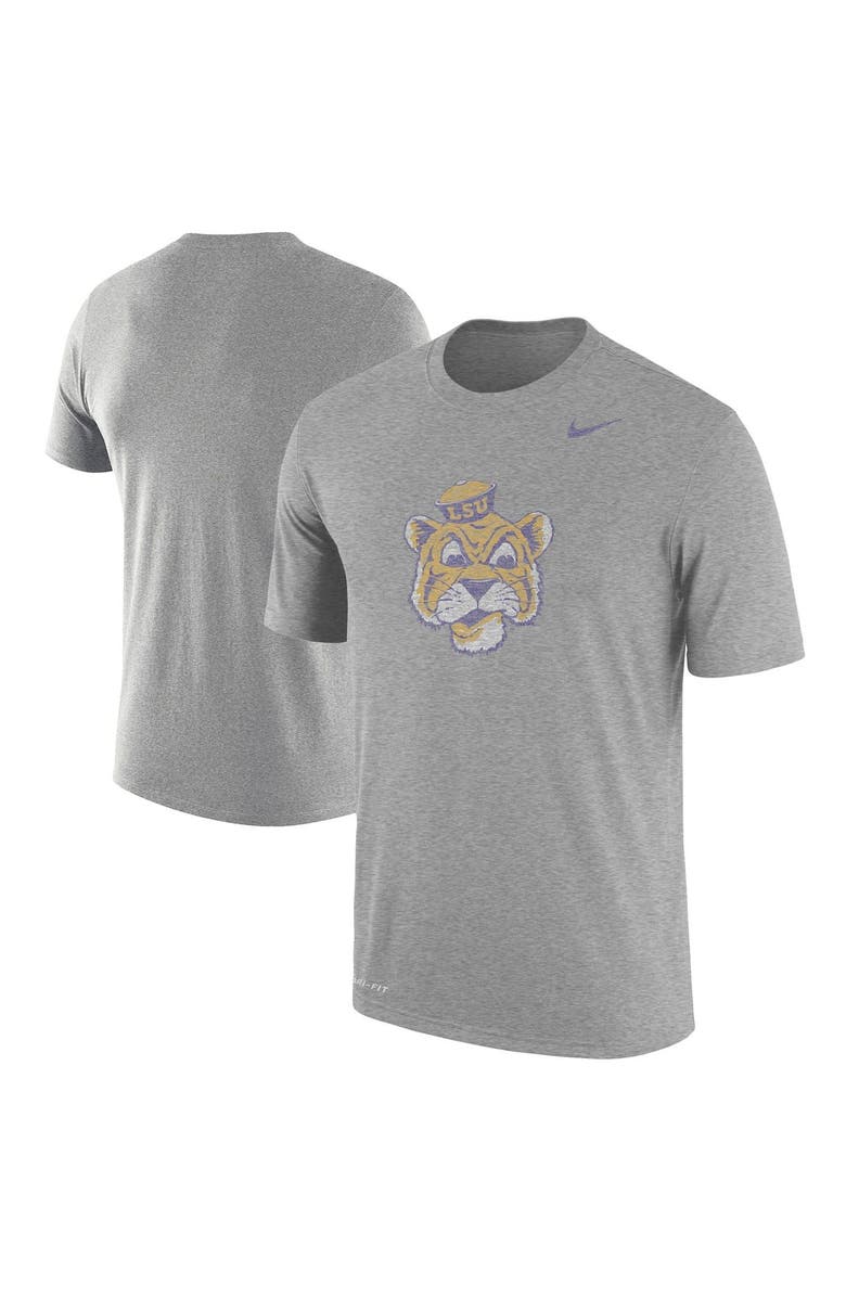 Nike Men's Nike Heathered Gray LSU Tigers Vintage Logo Performance T-Shirt, Main, color, 