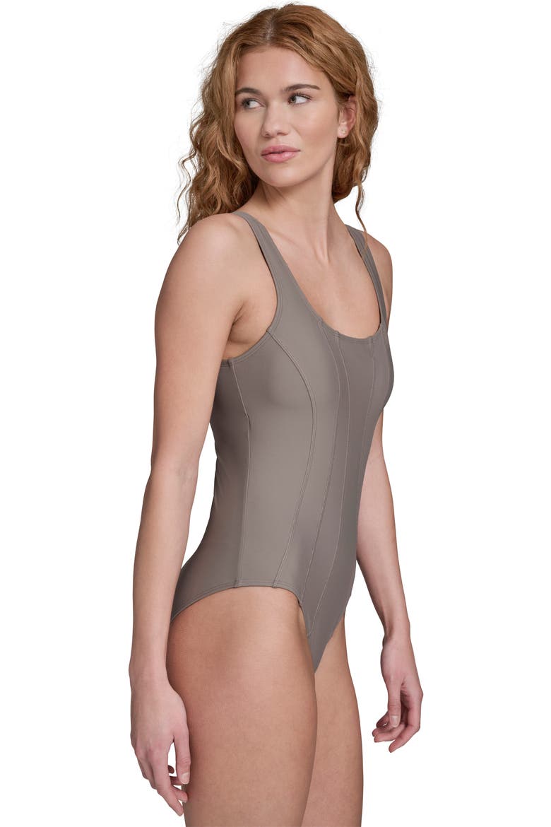 Seam Detail One-Piece Swimsuit, Alternate, color, DRIFTWOOD