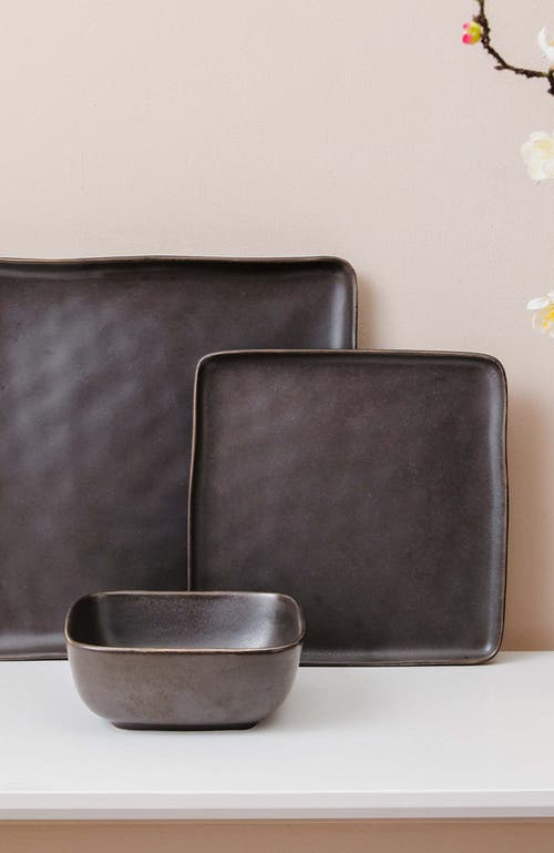 Stone Lain Jonny Stoneware 12-piece Dinnerware Set In Brown