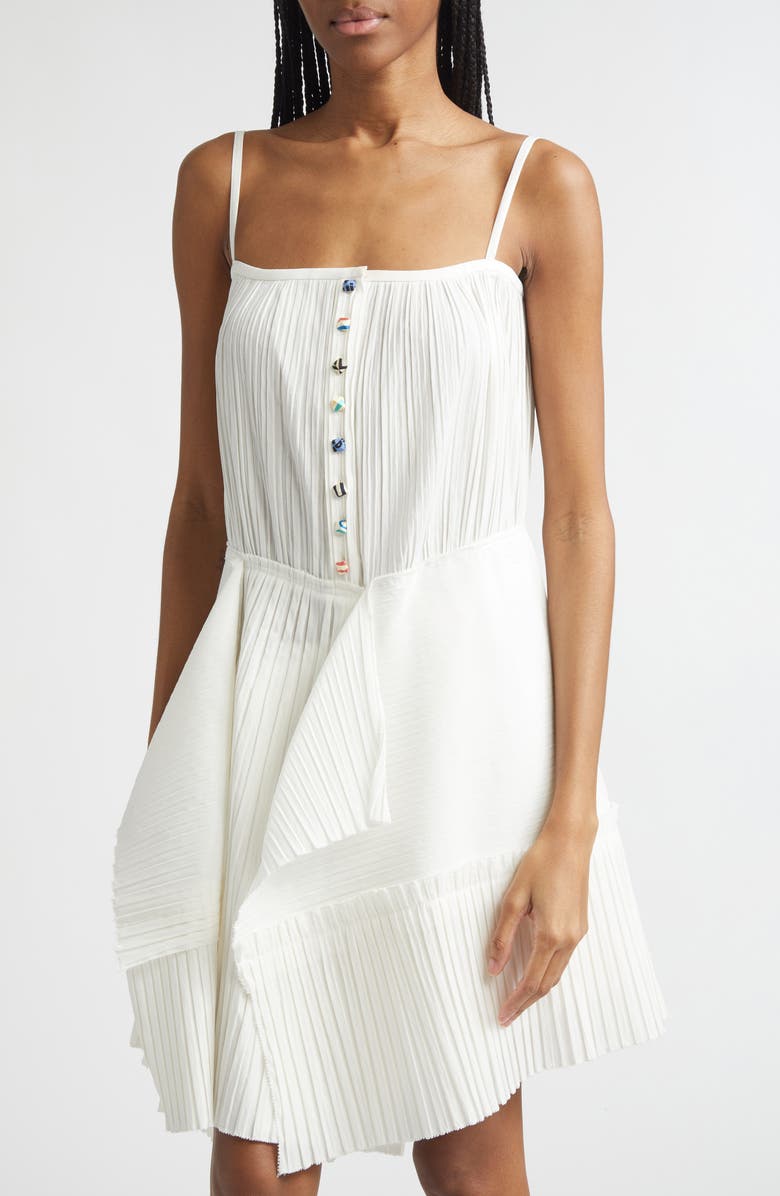 EENK Pleated Asymmetric Dress, Alternate, color, Ivory