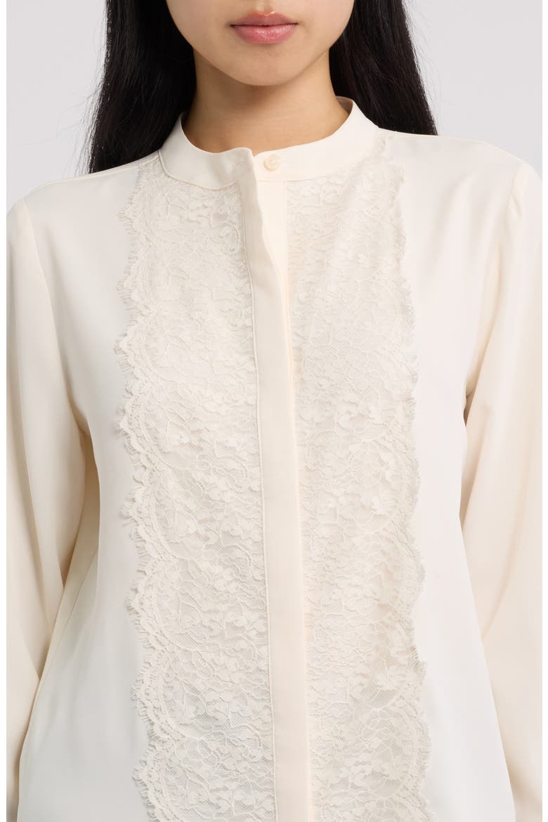 Lace Front Button Shirt, Alternate, color, WHITE DOVE