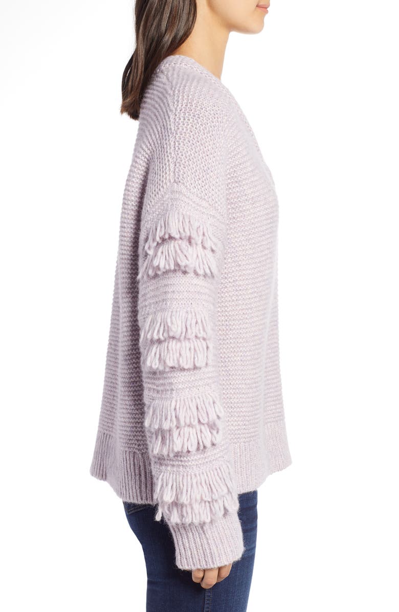 Madewell Fringe Sleeve Pullover Sweater, Alternate, color,