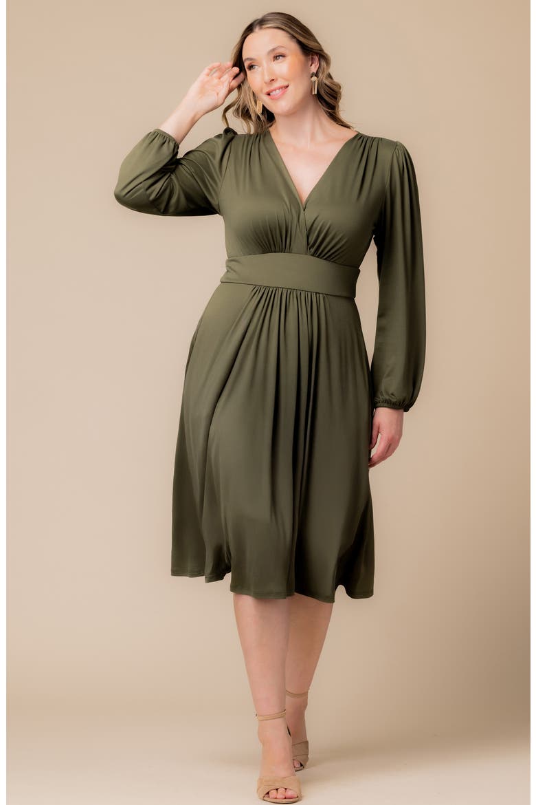 Diana Long Sleeve Dress, Alternate, color, OLIVE