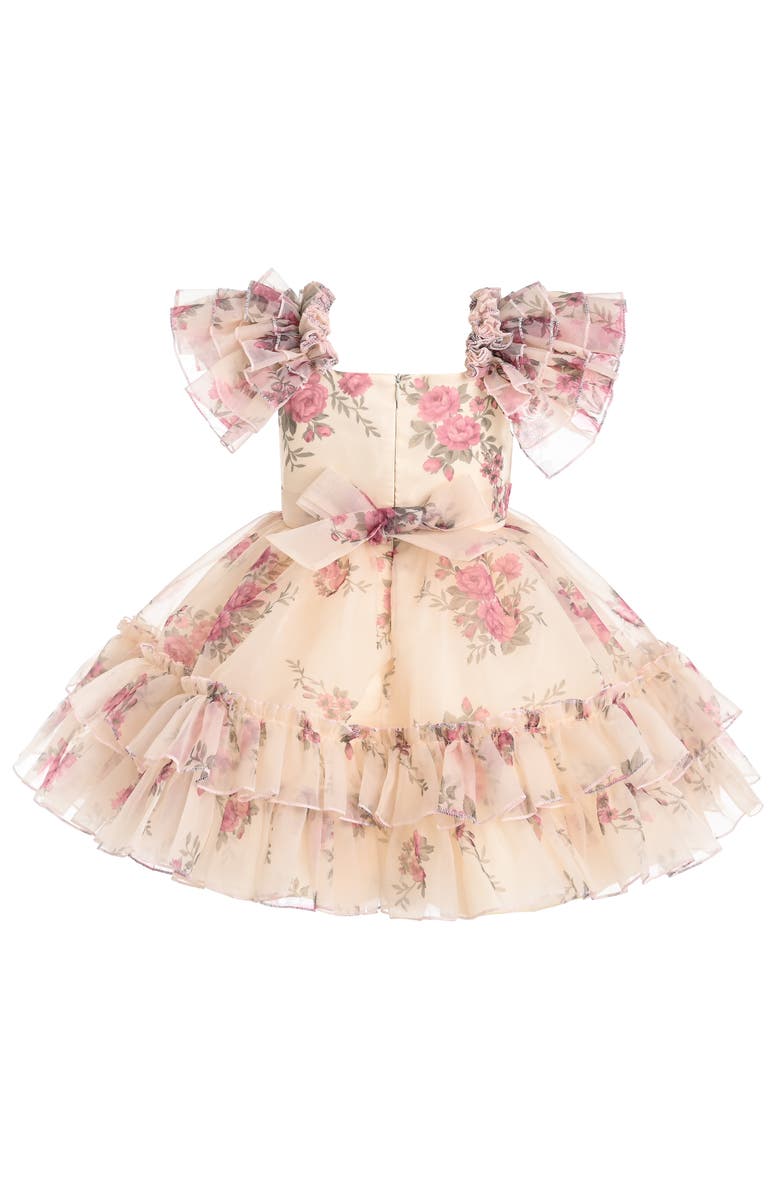 Tulleen Rosavine Floral Tulle Dress, Alternate, color, Cream