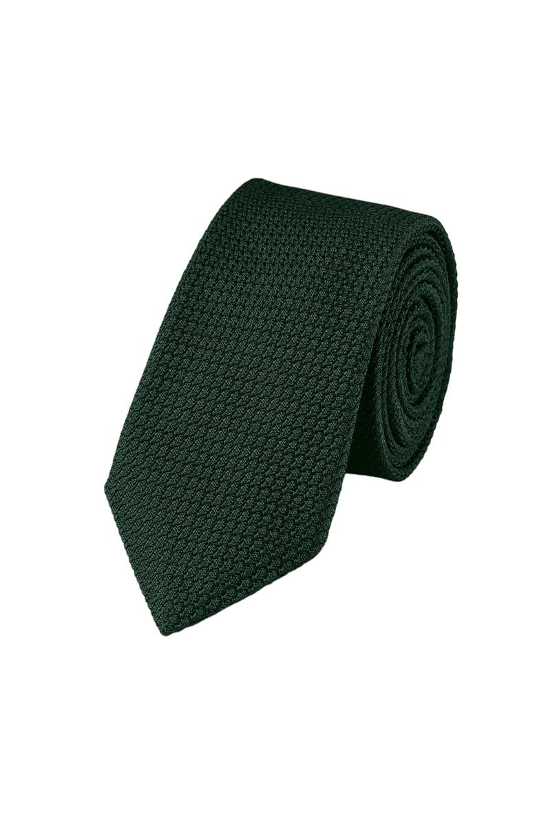 Charles Tyrwhitt Grenadine Italian Tie, Main, color, Dark Green