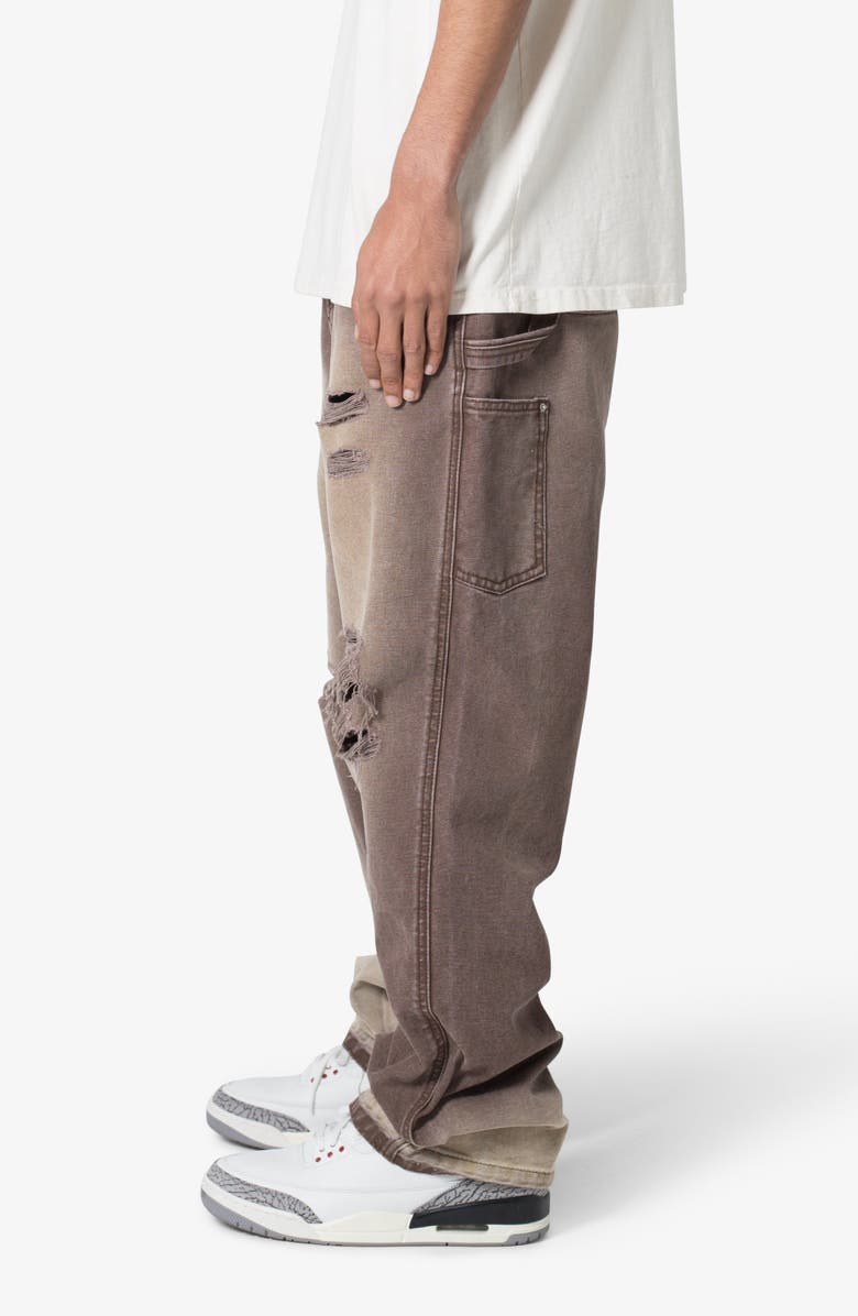 mnml Ultra Baggy Ripped Work Pants, Alternate, color, Brown