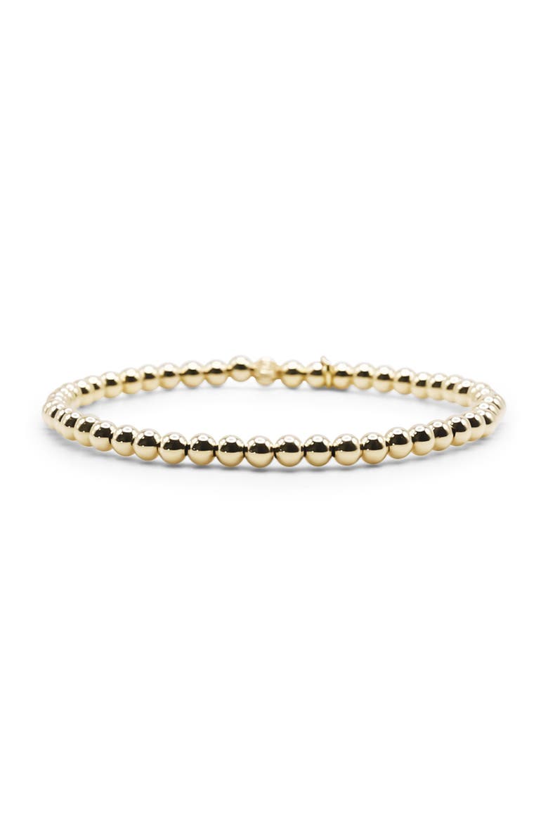 4mm Gold Filled Beaded Bracelet, Main, color, Gold