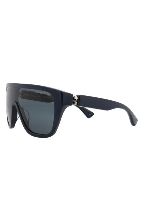Alexander Mcqueen Shield-frame Recycled Acetate Sunglasses In Blue