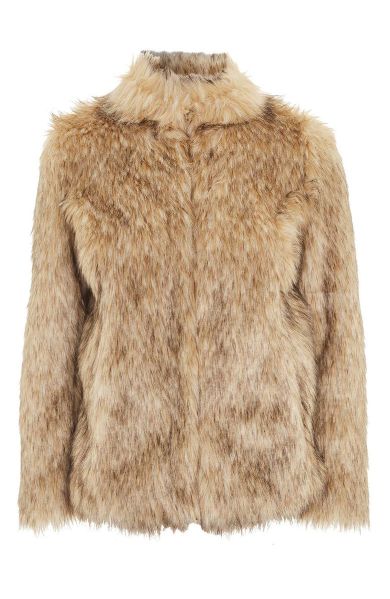 Topshop Kendall Faux Fur Jacket, Alternate, color,