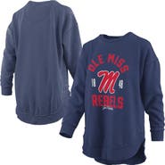 PRESSBOX Women's Pressbox Navy Ole Miss Rebels Blitz Crewneck Sweatshirt