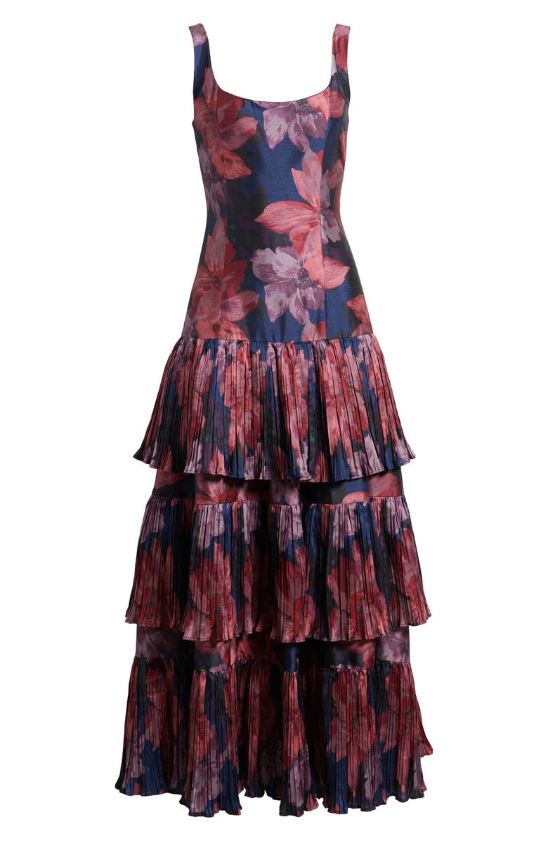 Hutch Luna Floral Print Sleeveless Dress, Alternate, color, Navy Vintage Upholstery Floral
