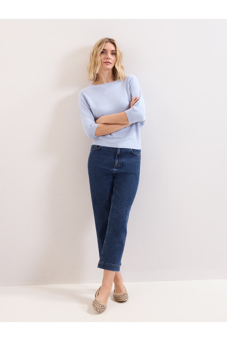 Cristine Batwing Boat-Neck Knit Jumper, Alternate, color, Blue