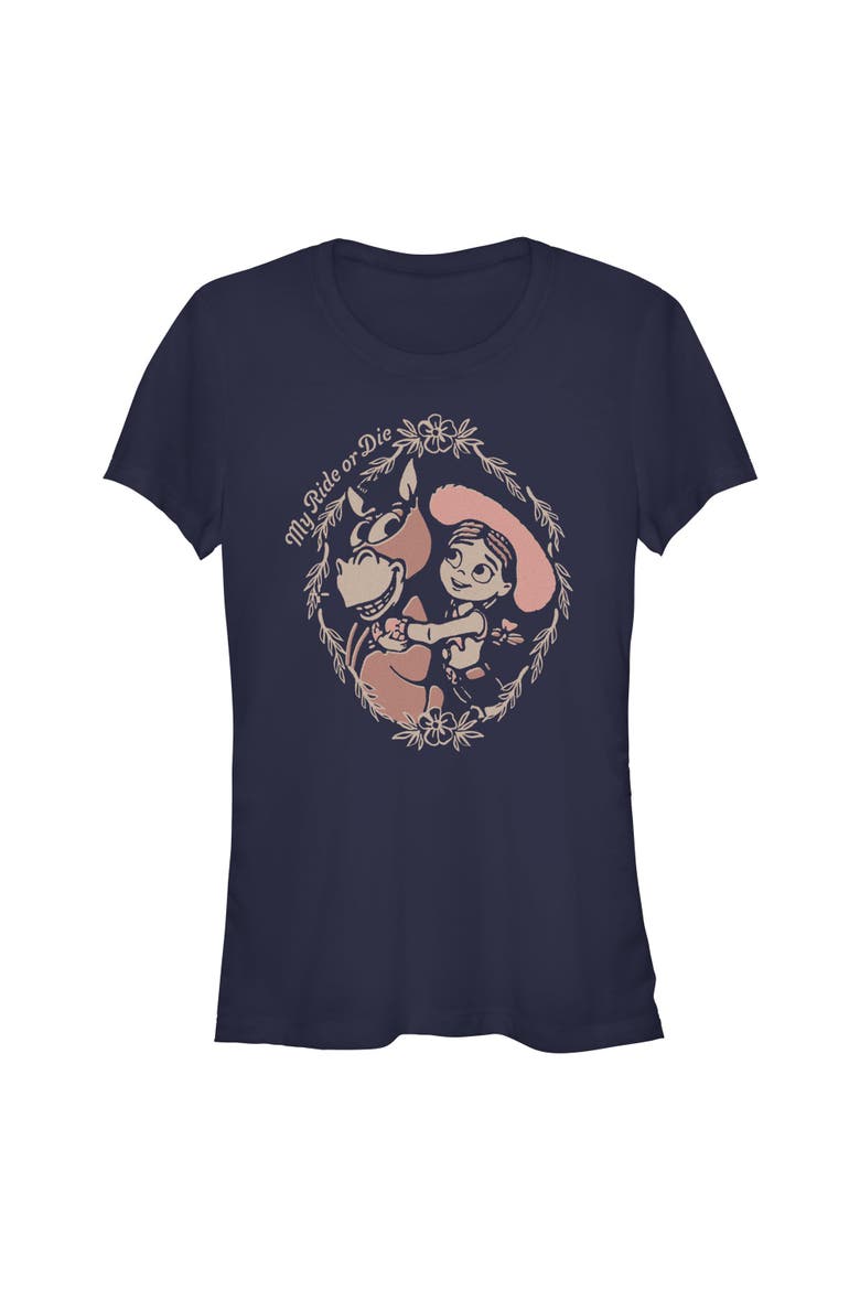Junior's Toy Story 5 Jessie And Horse My Ride  Graphic T-Shirt, Main, color, Navy Blue