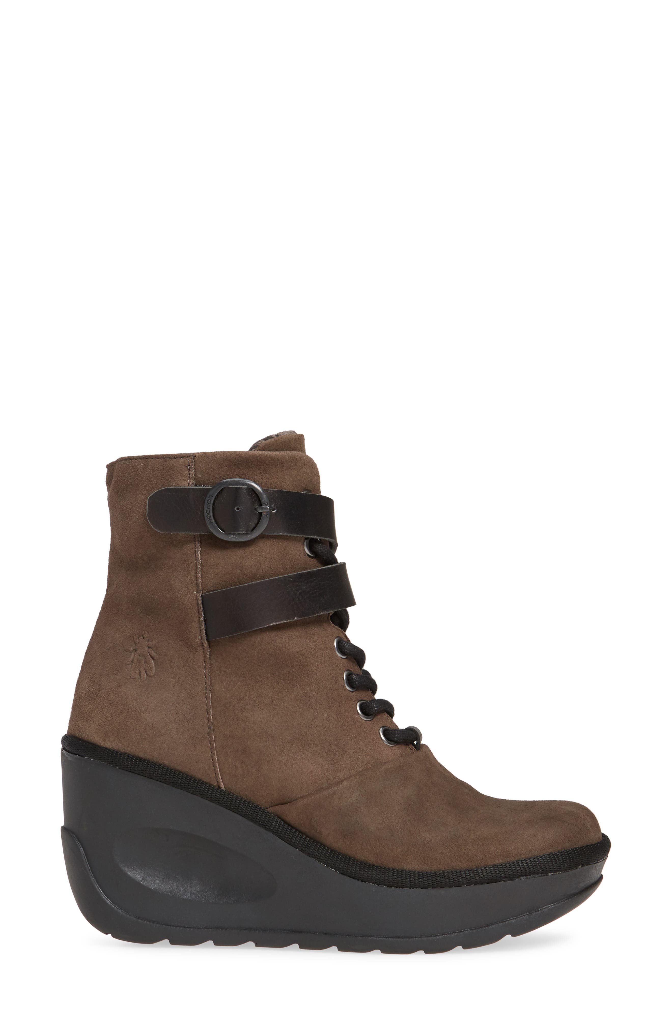 Jabi Wedge Bootie, Alternate, color, GREY/ BLACK LEATHER