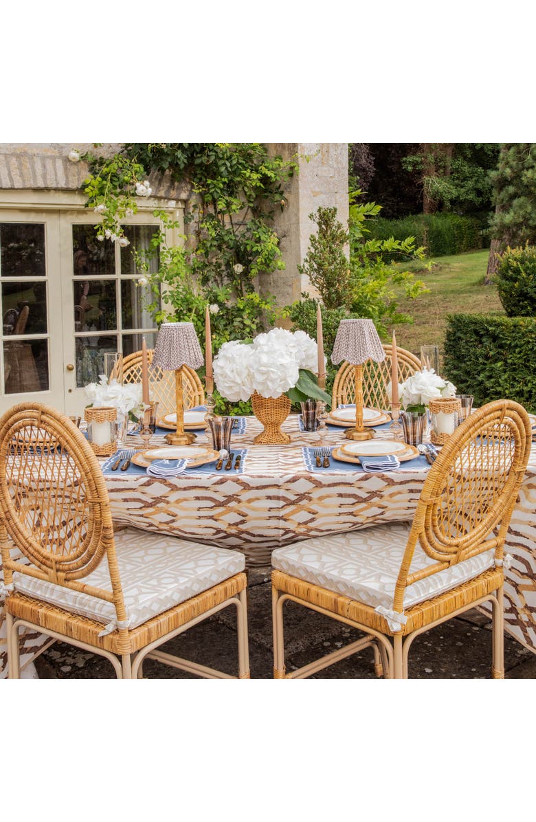 Mrs. Alice Chocolate Lotus Deep Scalloped Lampshade, Alternate, color, Brown