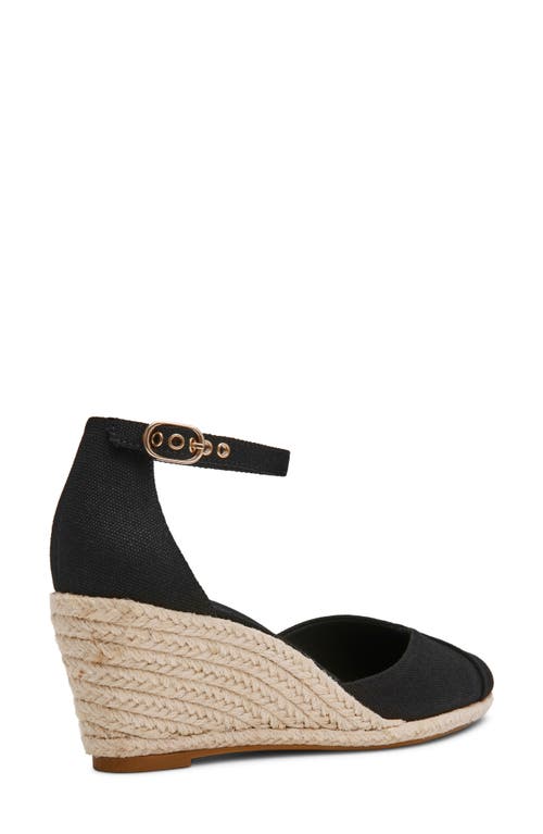 Anne Klein Wilmott Ankle Strap Espadrille Wedge Sandal In Black