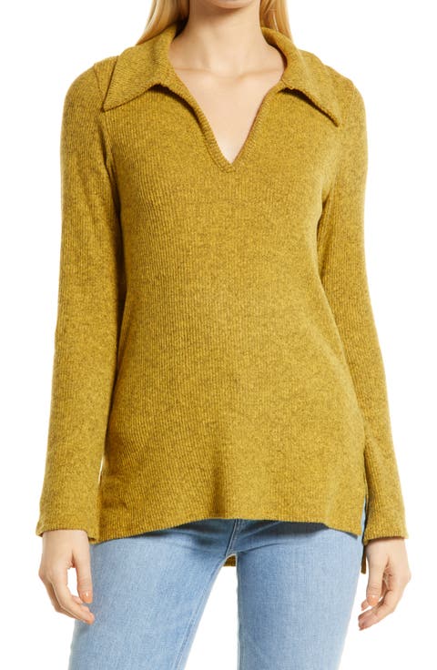 Spread Collar Knit Shirt