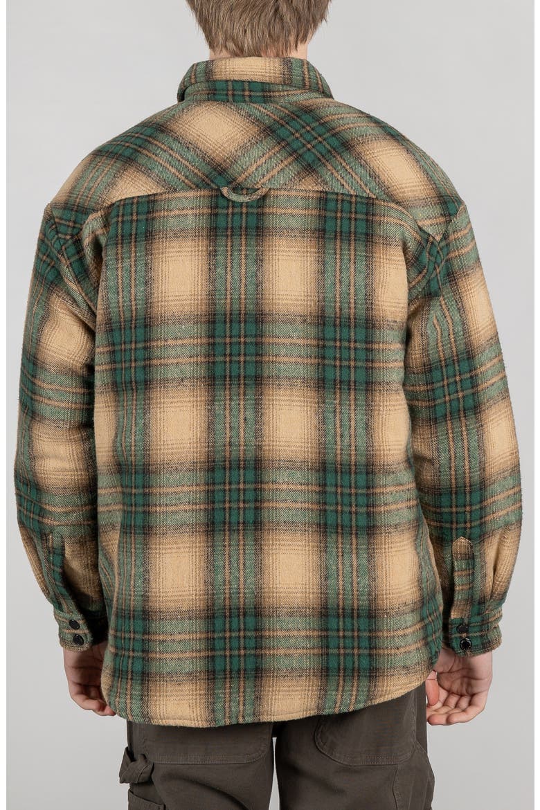 Plaid Overshirt, Alternate, color, OLIVE PLAID