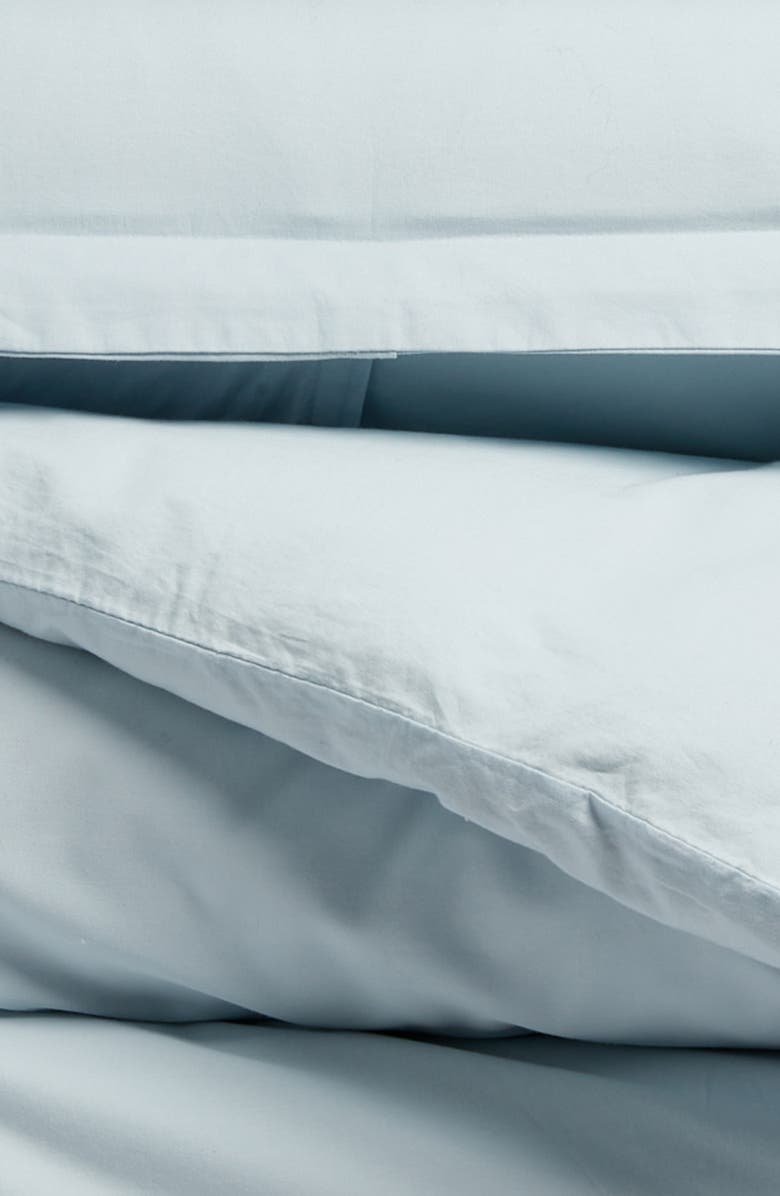 Nordstrom Organic Cotton Percale Duvet & Shams Set, Alternate, color, Blue Drift