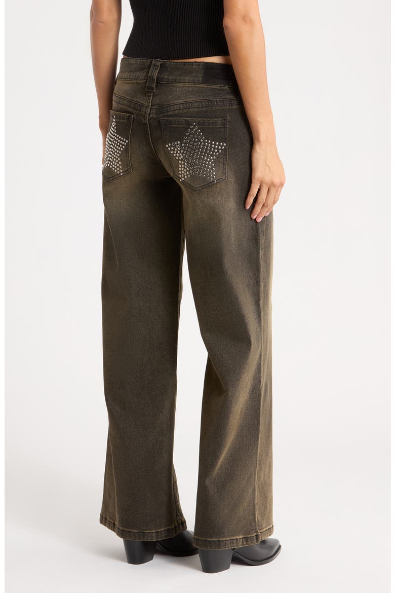 Low Rider Baggy Wide Leg Jeans, Alternate, color, BROWN TINTED BLACK WASH