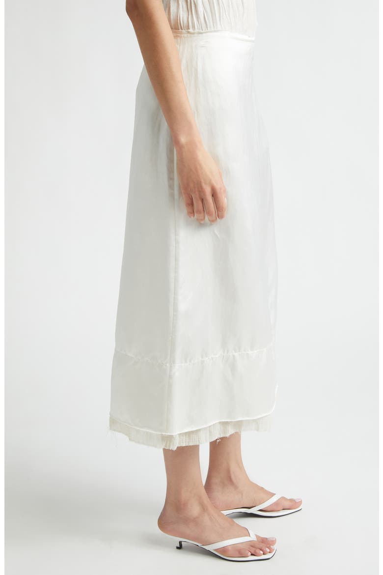 Layered Satin Midi Skirt, Alternate, color, OFF-WHITE