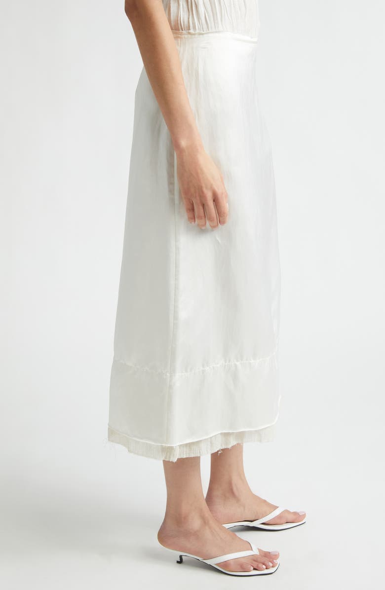TOTEME Layered Satin Midi Skirt, Alternate, color, Off-White