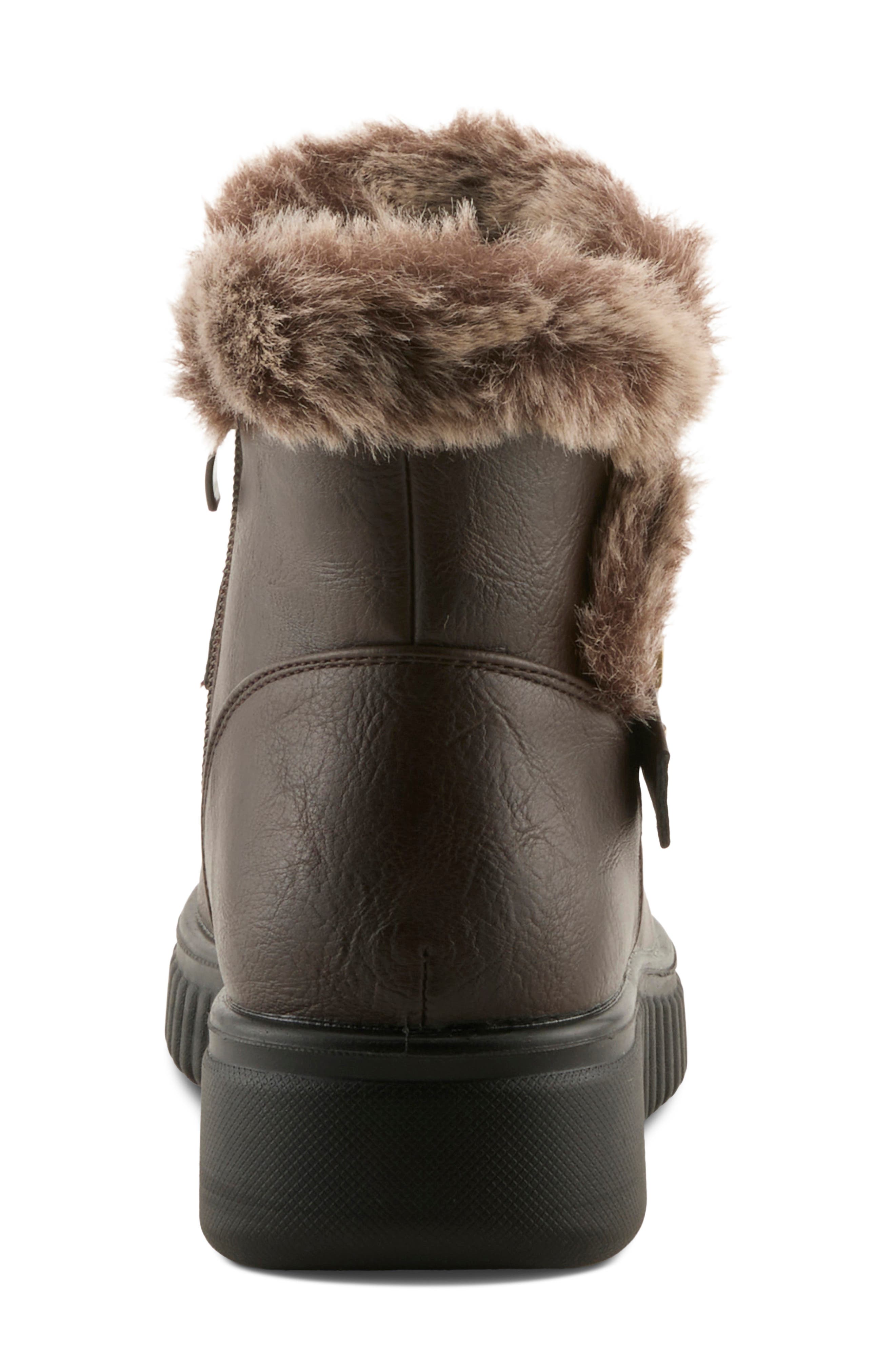 Camdria Faux Leather Bootie, Alternate, color, DARK BROWN
