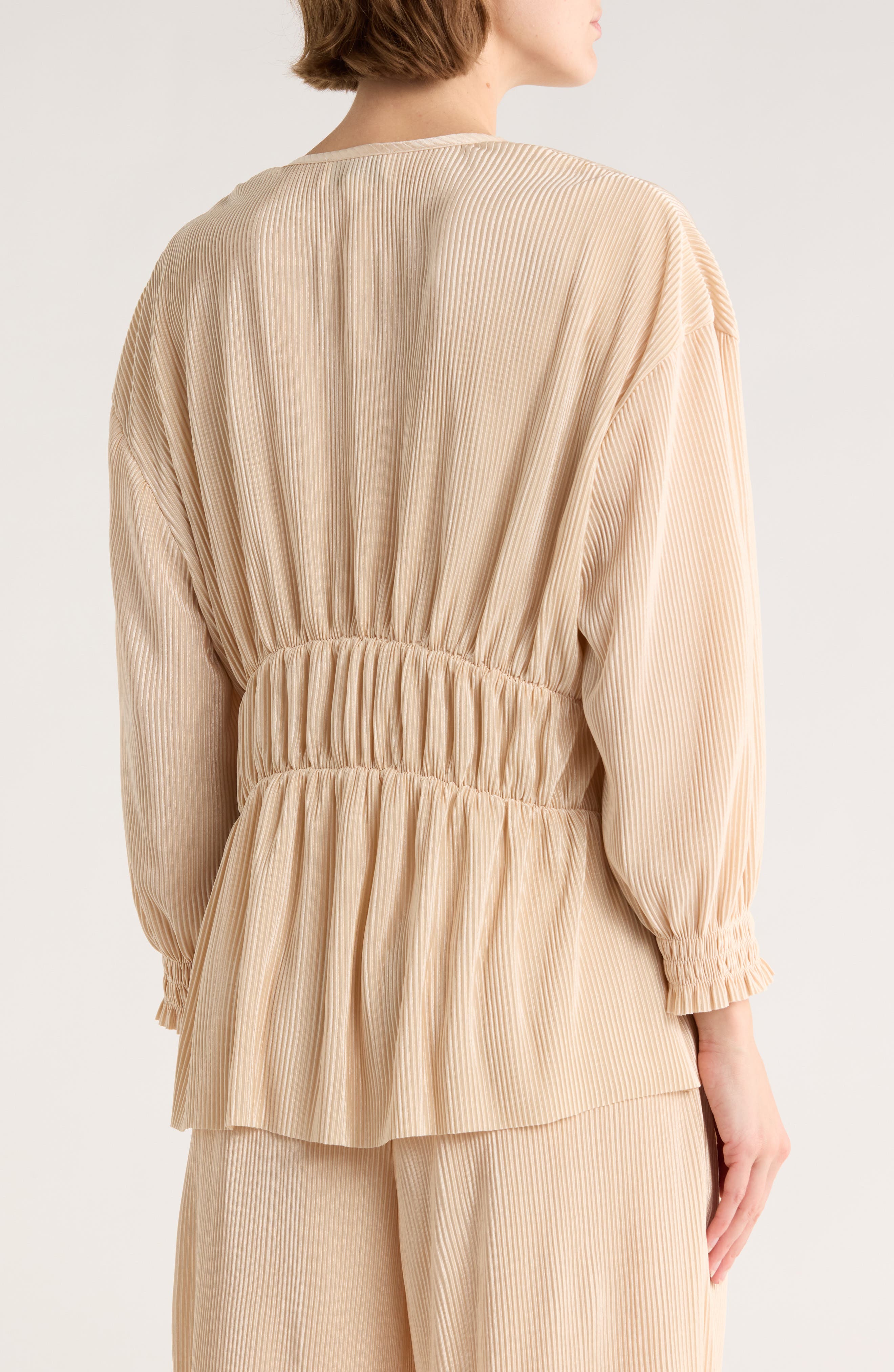 High-Low Plisse Charmeuse Top - image 4