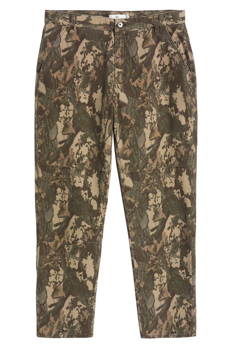 Camo Relaxed Fit Stretch Canvas Workwear Pants, Alternate, color, OLIVE CAMO BRANCH