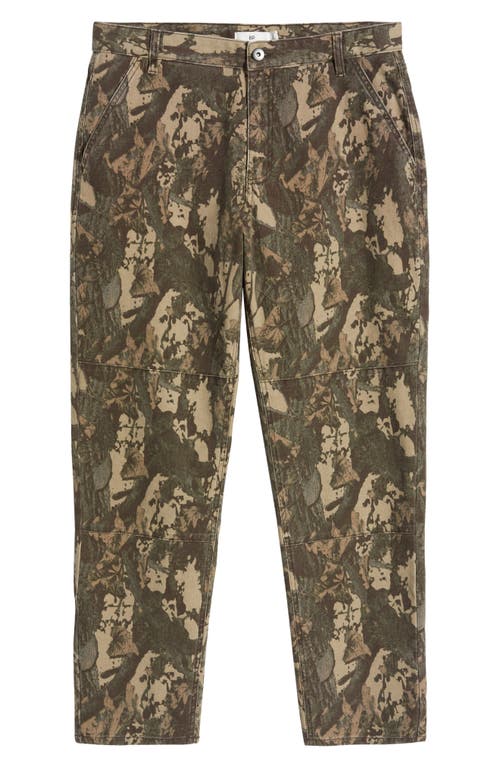 Bp. Camo Relaxed Fit Stretch Canvas Workwear Pants In Olive Camo Branch