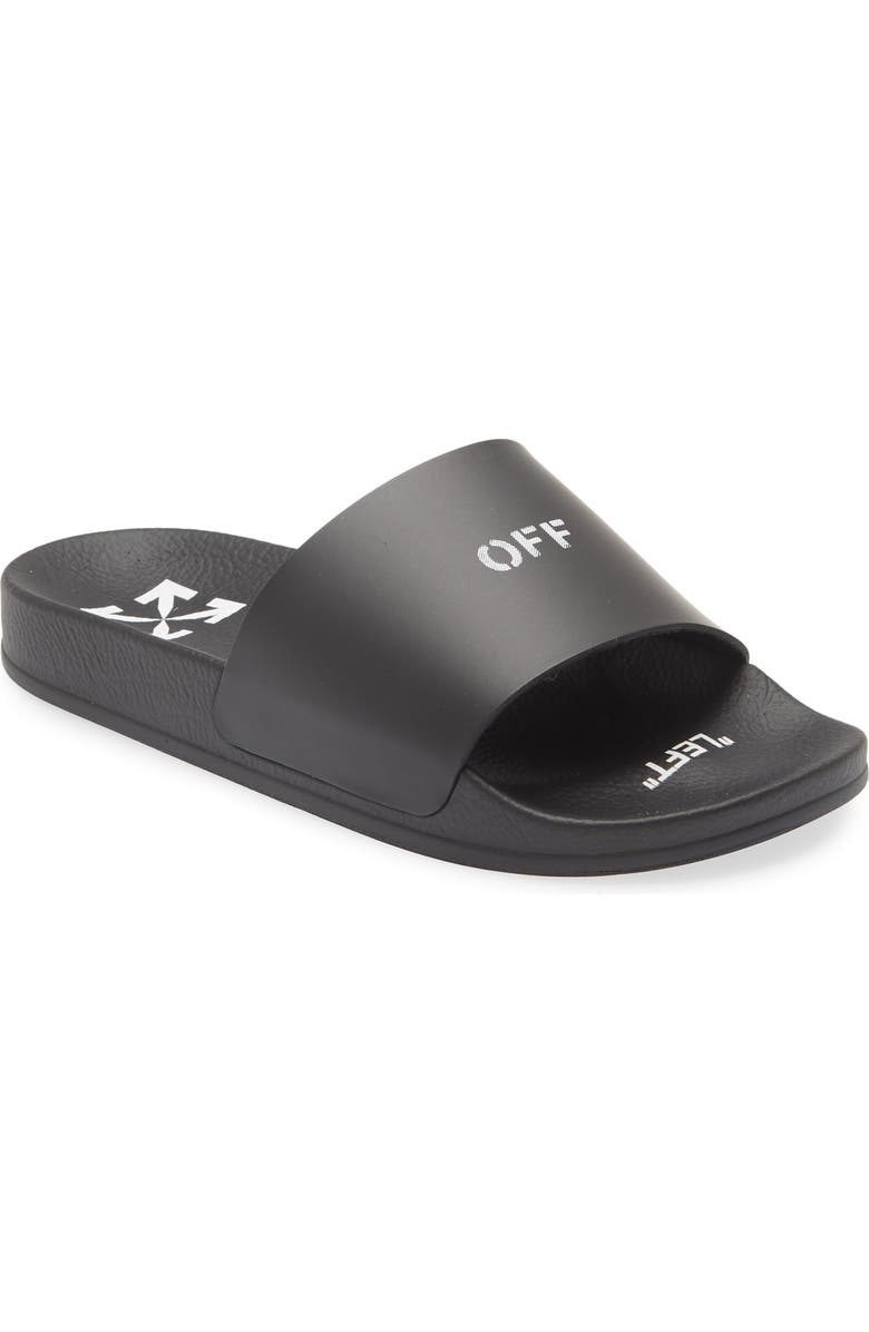 Off-White Logo Pool Slide, Main, color,