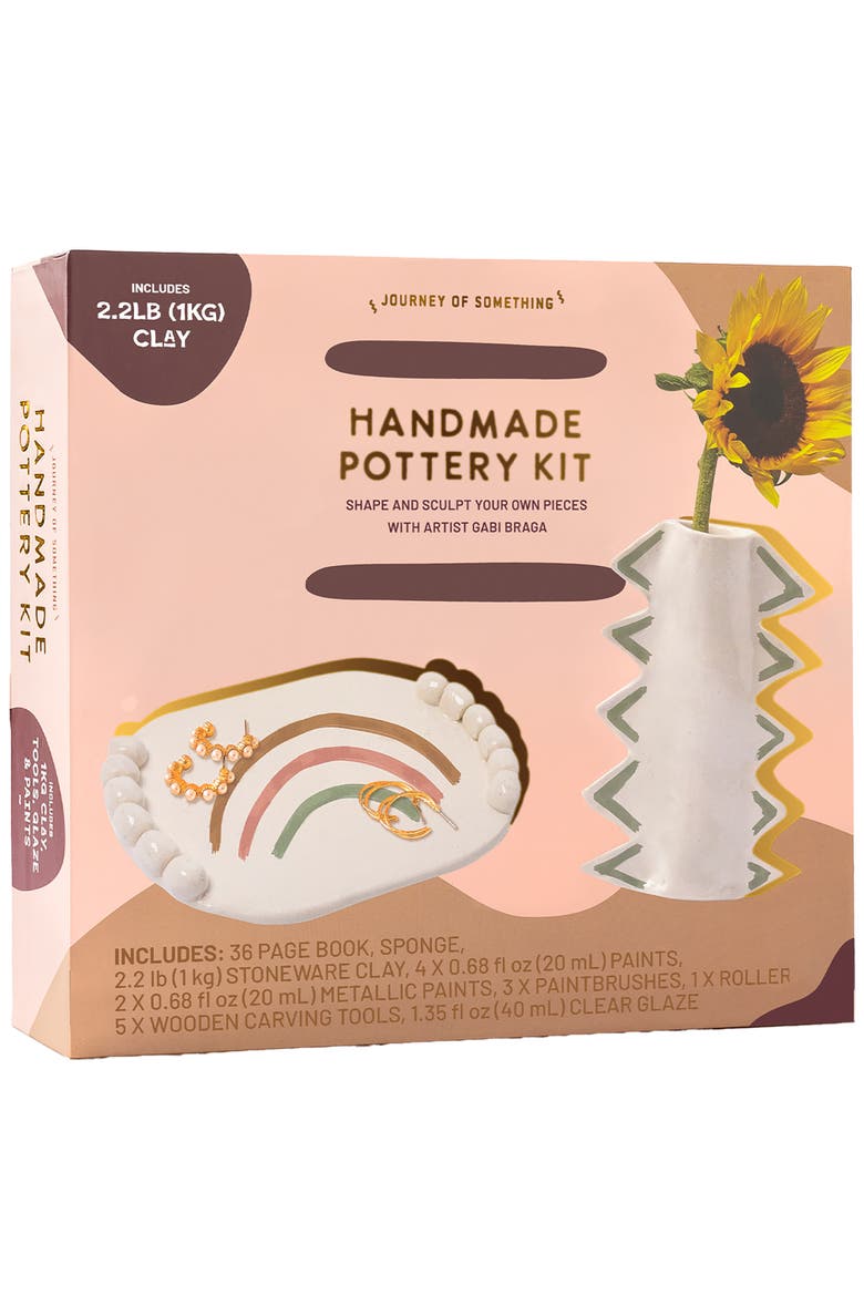 Handmade Pottery Kit, DIY Adult Clay Craft Kit, Main, color, Multicolored