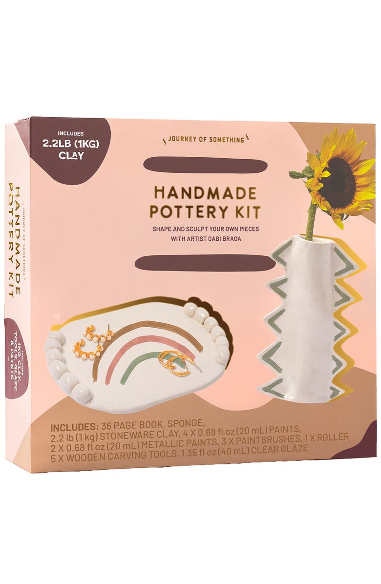Journey of Something Handmade Pottery Kit, DIY Adult Clay Craft Kit, Main, color, 