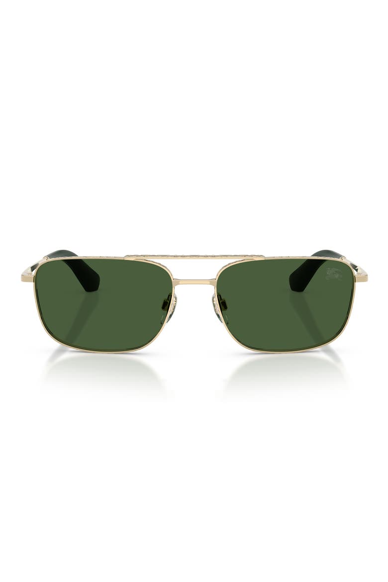 59mm Aviator Sunglasses, Main, color, LIGHT GOLD / DARK GREEN