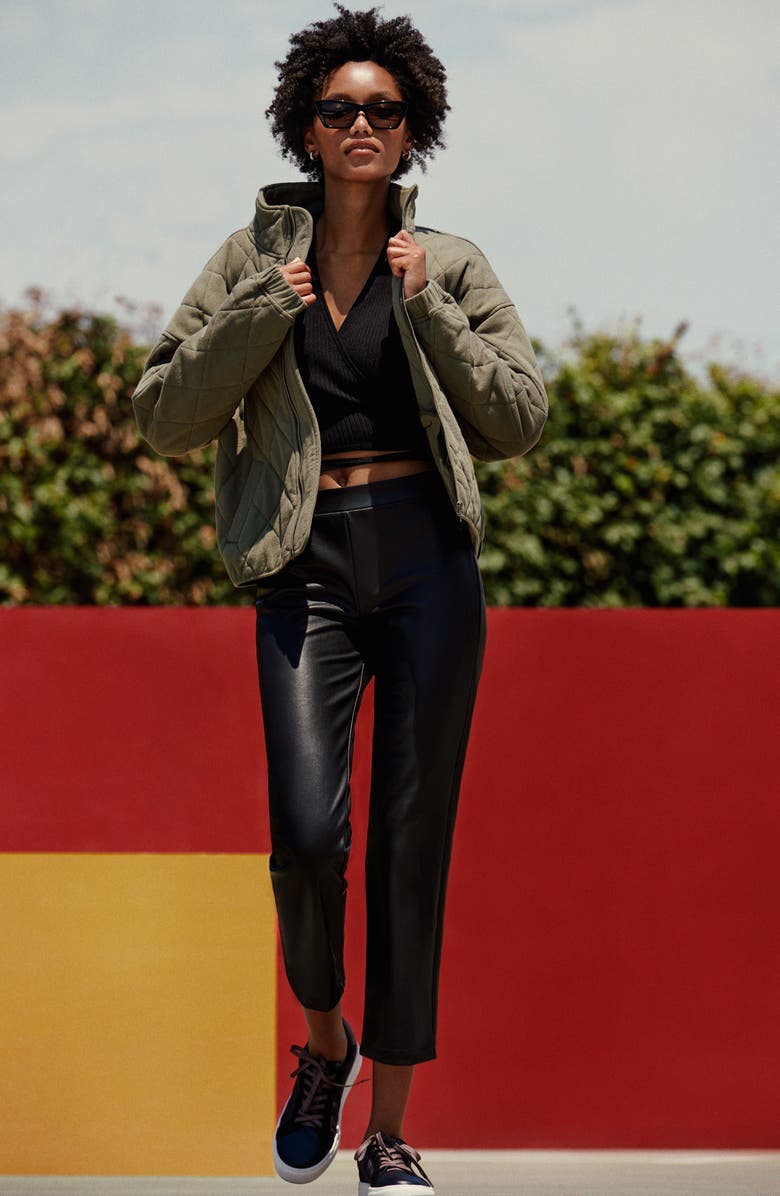 Sanctuary Carnaby Kick Crop Faux Leather Pants, Alternate, color, 