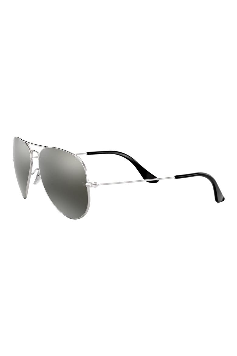 Standard Icons 58mm Mirrored Polarized Aviator Sunglasses, Alternate, color, GREY SILVE