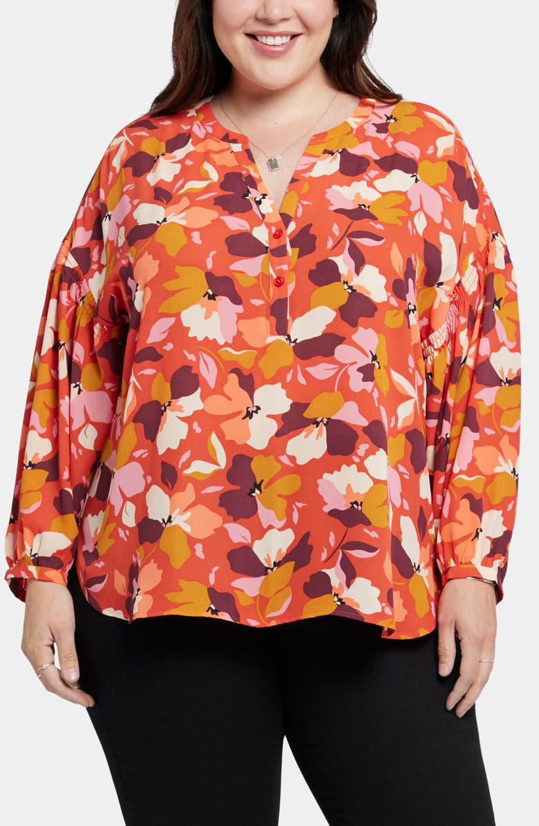 NYDJ Paulina Peasant Blouse, Main, color, Gingervale