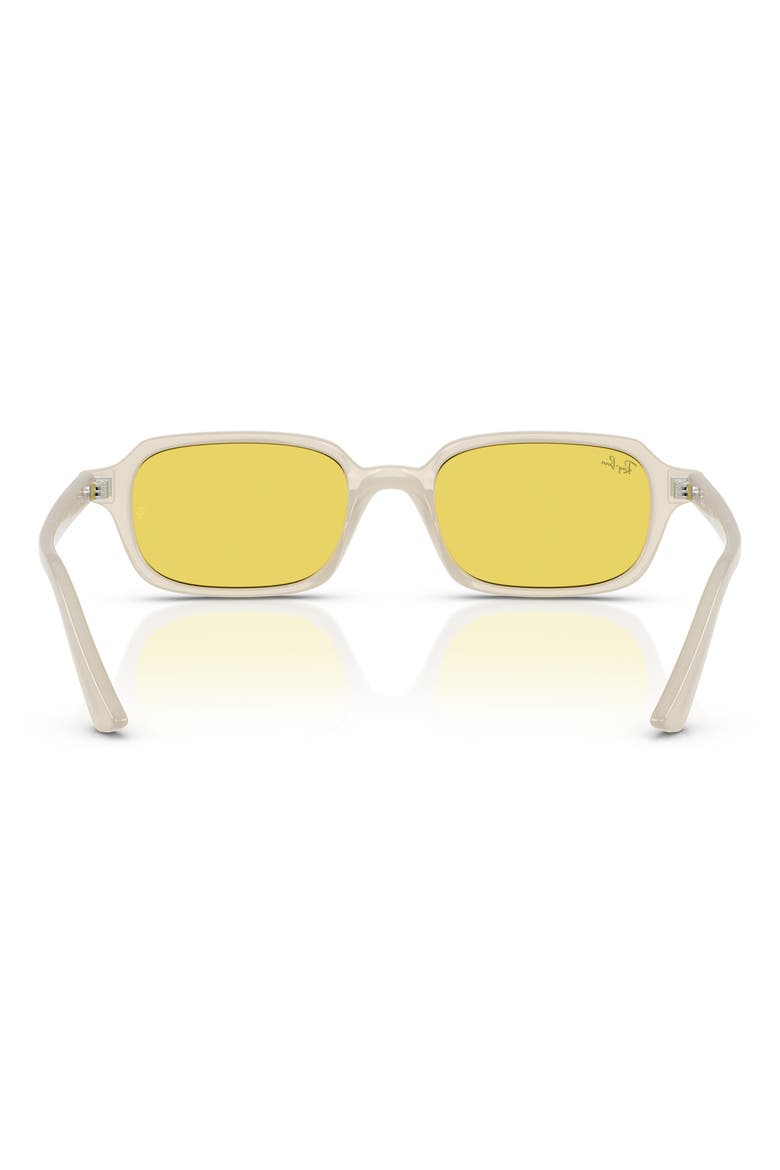 52mm Mirrored Pillow Sunglasses, Alternate, color, WHITE