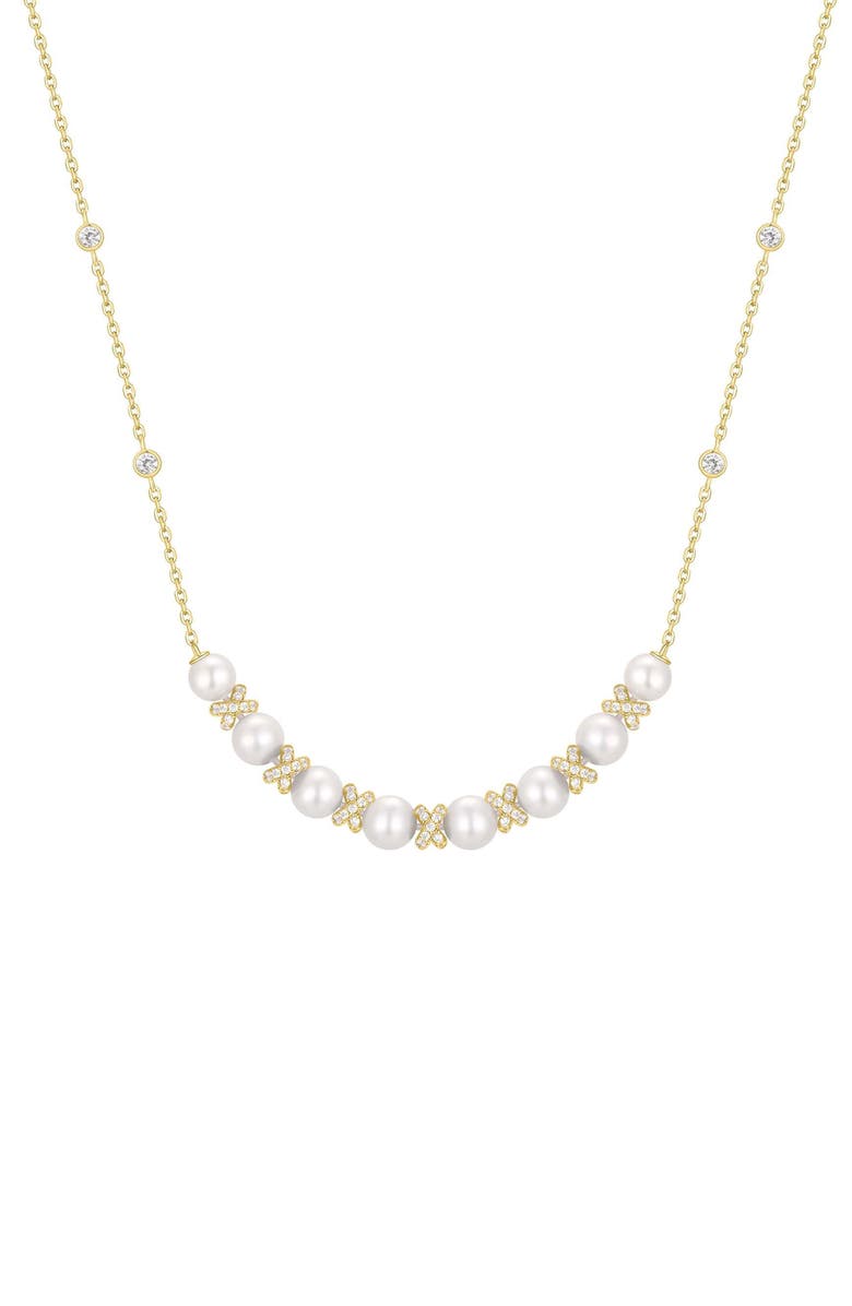 ANIA HAIE Faux Pearl Frontal Necklace, Main, color,