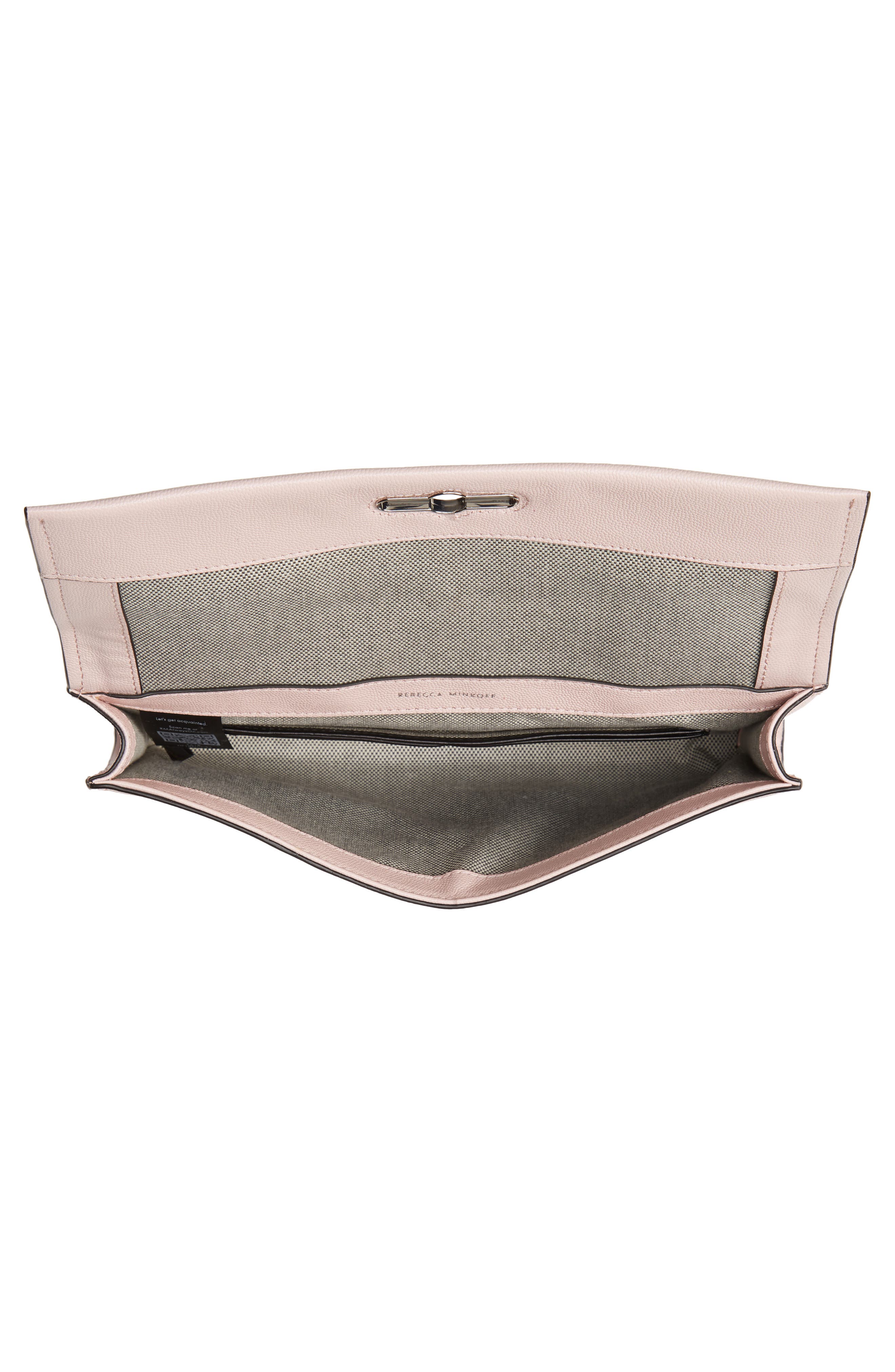 Jean Leather Clutch, Alternate, color, PEONY PINK