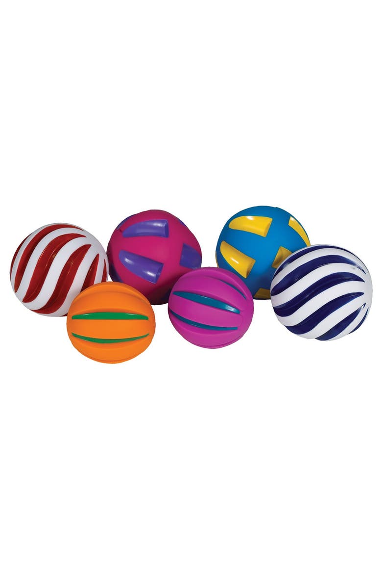 Tactile Squeaky Balls - Set of 6, Alternate, color, Multicolored