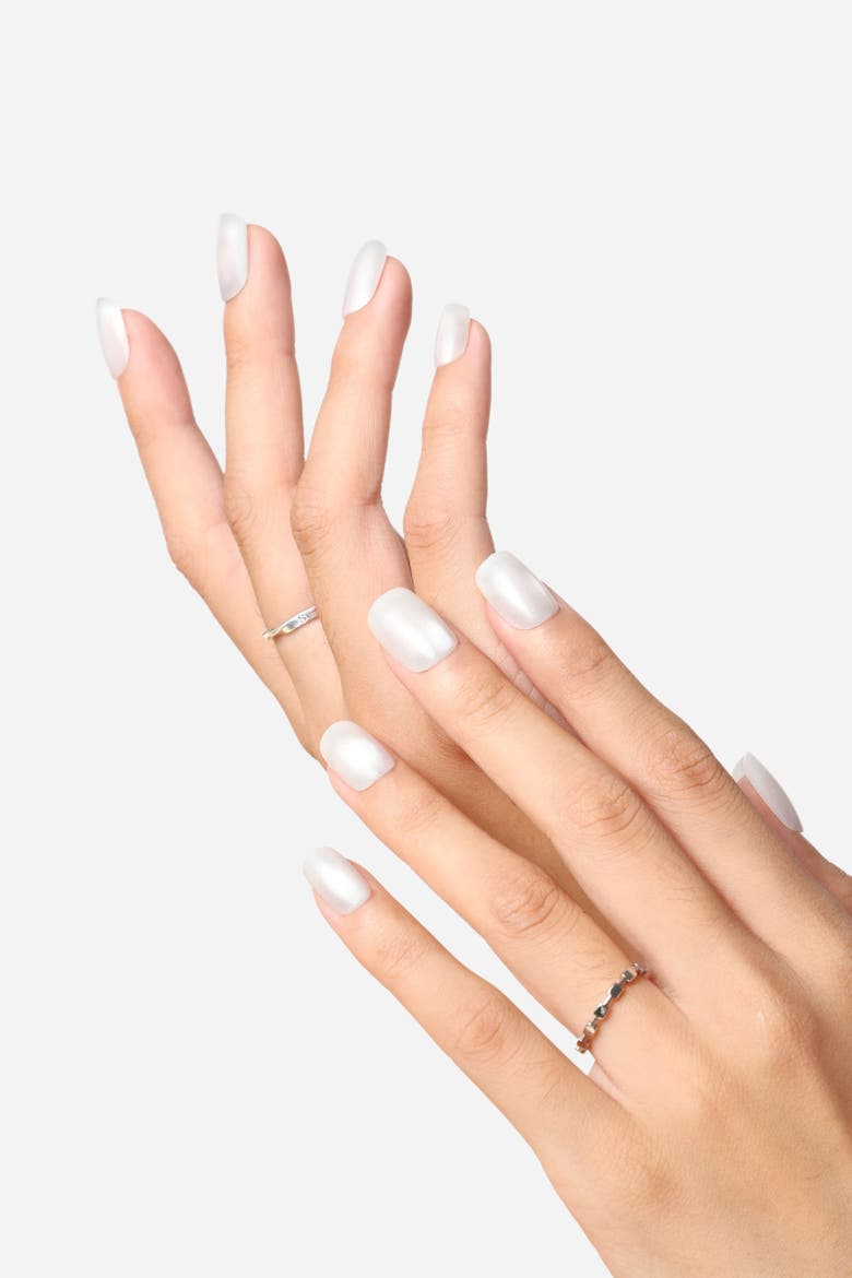 Casual But Make It Chic Square Press on Nails, Alternate, color, White