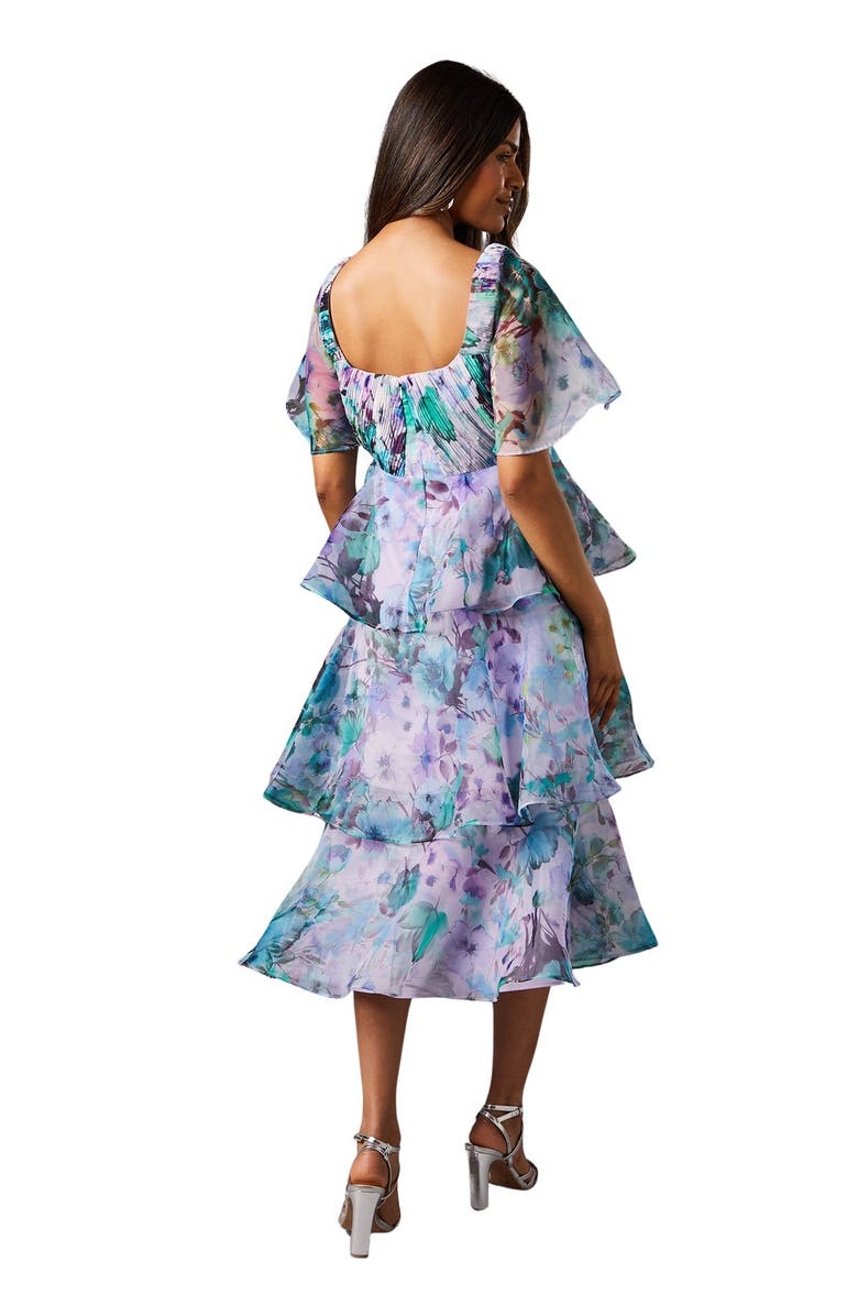 Coast Petite Organza Tiered Dress, Alternate, color, Teal