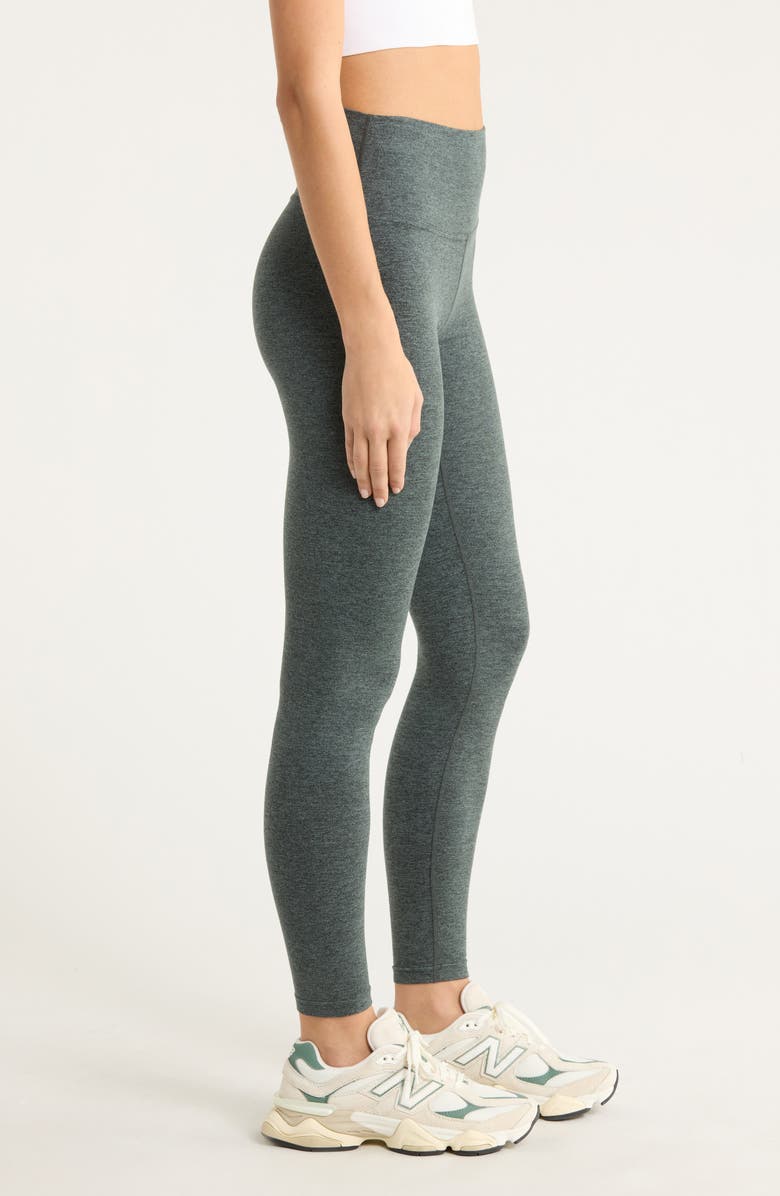 Zella Renew Mélange High Waist Leggings, Alternate, color, Green Duck Melange