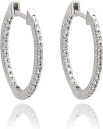 SOUZANA by Suzy Levian 14K Gold 3/4cttw Inside-Out Diamond Huggie Earrings