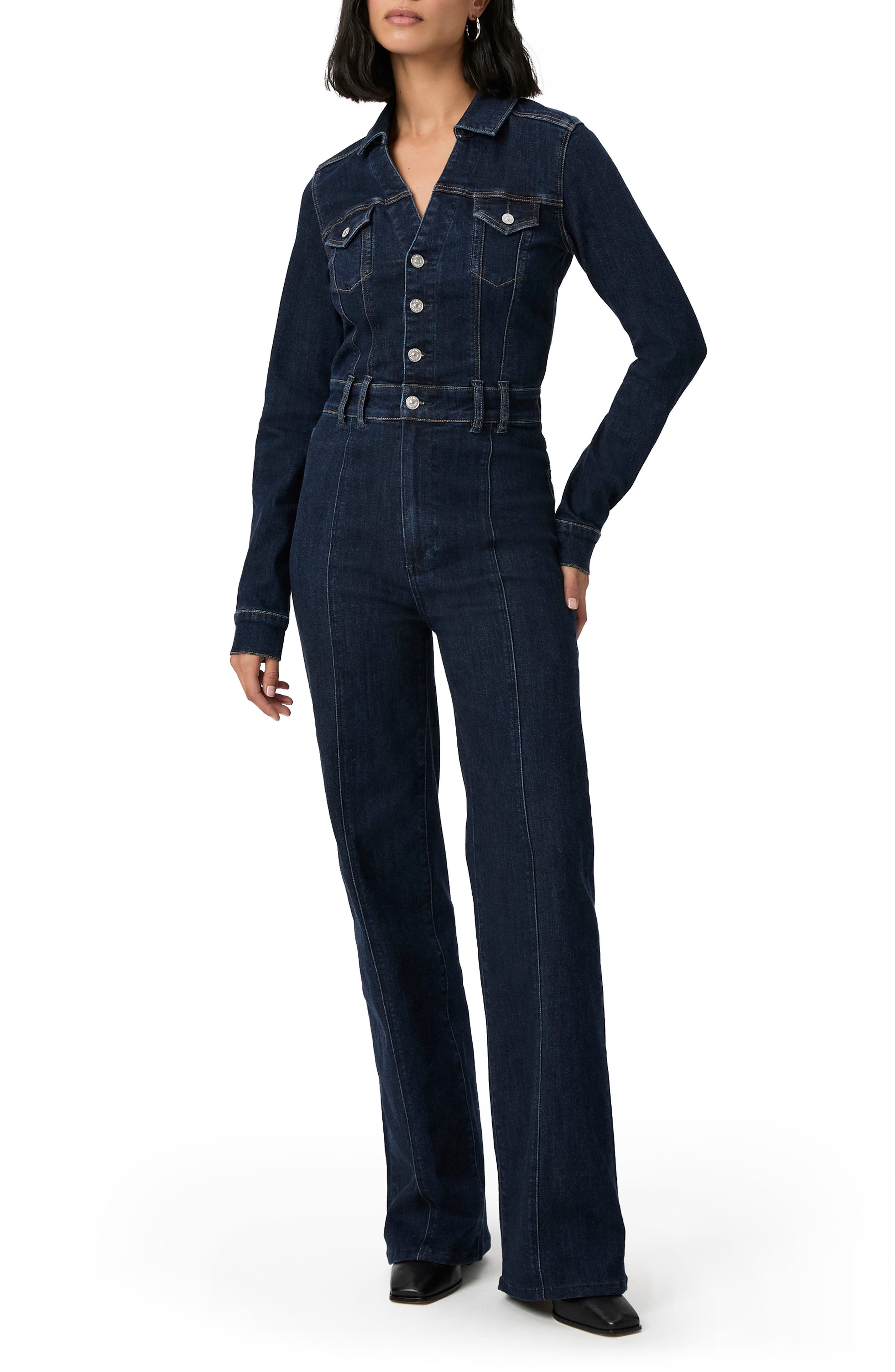 PAIGE Sasha Long Sleeve Bootcut Denim Jumpsuit