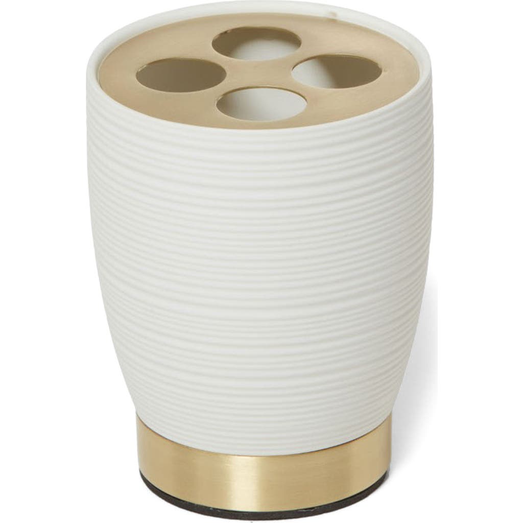 Roselli Trading Company Texture Toothbrush Holder In White