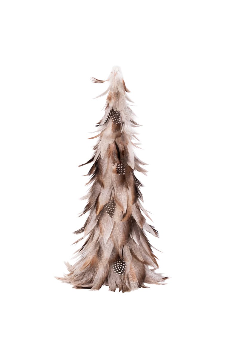 Northlight Layered Feather Cone Tree Christmas Decoration - 15.5" - Brown and Gray, Main, color, Brown