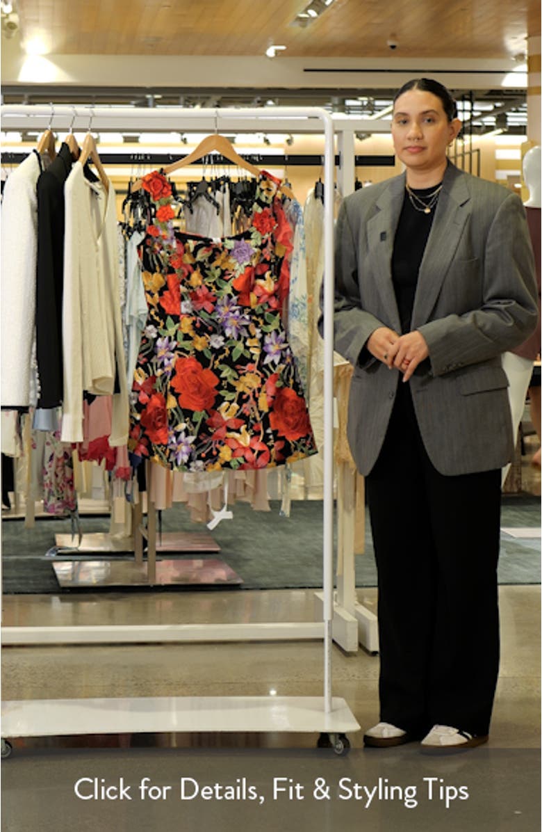 Talia Floral Embroidery Cocktail Minidress, sales video thumbnail